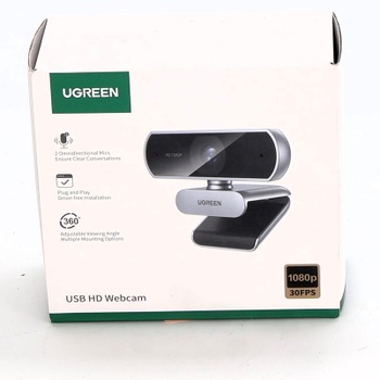 UGREEN Webcam Full HD 1080P/30fps USB A webkamera s mikrofónom pre PC, automatická korekcia svetla,