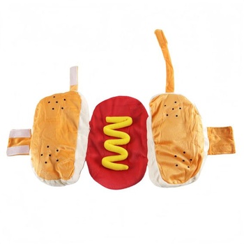 Kostým Alide Pet Hot Dog Hamburger, bavlna, oblečenie pre psov, Halloween, cosplay outfit, sviatočné