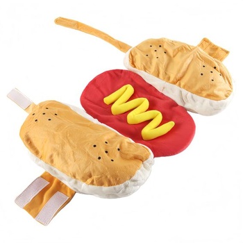Kostým Alide Pet Hot Dog Hamburger, bavlna, oblečenie pre psov, Halloween, cosplay outfit, sviatočné