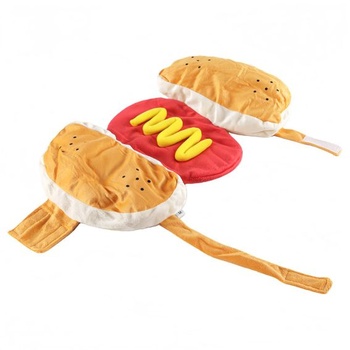 Kostým Alide Pet Hot Dog Hamburger, bavlna, oblečenie pre psov, Halloween, cosplay outfit, sviatočné