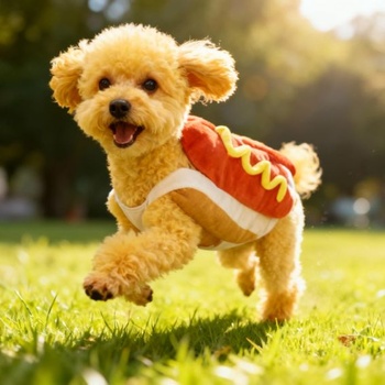 Kostým Alide Pet Hot Dog Hamburger, bavlna, oblečenie pre psov, Halloween, cosplay outfit, sviatočné