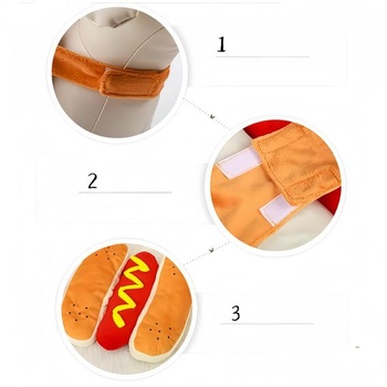 Kostým Alide Pet Hot Dog Hamburger, bavlna, oblečenie pre psov, Halloween, cosplay outfit, sviatočné