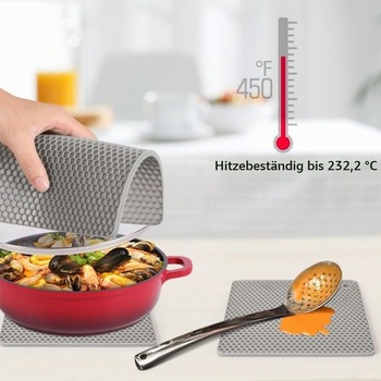 Flintronic chrániče pánví, balení 2 kusů, 32 cm tepelně odolné, čtvercové, nastavitelná velikost,