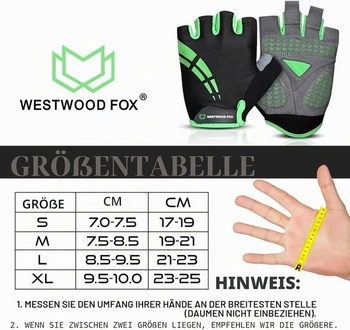 Cyklistické rukavice WESTWOOD FOX pro muže a ženy, půlprstové, gelové, protiskluzové, prodyšné,