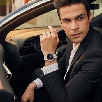 Kovový náramek YuiYuKa pro Samsung Galaxy Watch 8 9/8 Classic náramek 09-růžové zlato-pětičlánkový