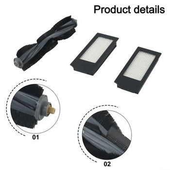 Náhradné diely pre vysávače Ecovacs Deebot X1 Plus, 1 x valcová kefa, 2 x filtre, 2 x bočné