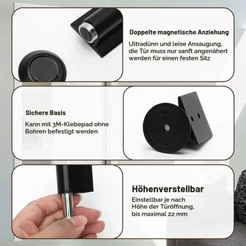 Magnetická zarážka dveří - Kovová magnetická zarážka dveří k lepení, Magnetická zarážka dveří s