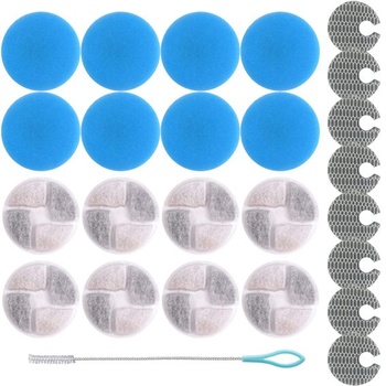Náhradné filtre pre mačacie náustok WF150, sada 8 filtrov do piatiek pre mačky, modré a biele filtre,