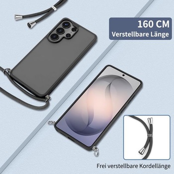 Puzdro na telefón Samsung Galaxy S25 Ultra s pútkom a retiazkou, matný priesvitný TPU pútko pre