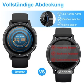 Ochranná fólie na displej Elecshion pro Garmin Vivoactive 6 42 mm, 3 kusy, tvrdost 9H, odolná fólie