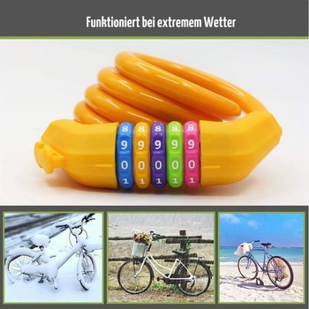 Detský zámok na bicykel GOLDPOOL, kombinovaný lankový zámok, viacfarebný, 120 cm x ∅12 mm oceľové
