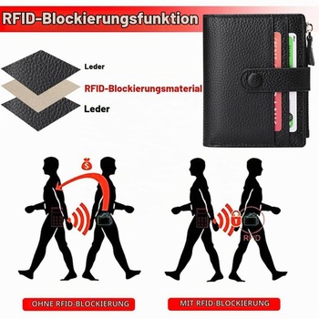 Dámska malá kožená peňaženka FALAN MULE s RFID ochranou, puzdrom na kreditné karty, zipsom a vreckom