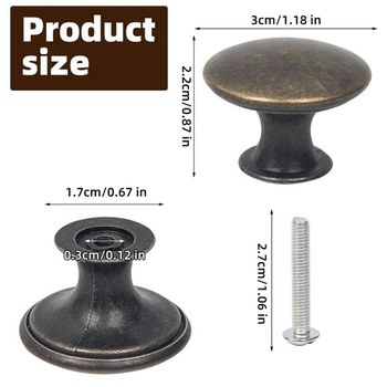 4 vintage úchytky na zásuvky, zlaté nábytkové knoflíky, kulaté nábytkové úchytky 30 mm, úchytky na