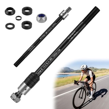 Adaptér pre príves na bicykel M12x1.0 s priechodnou osou, čierny