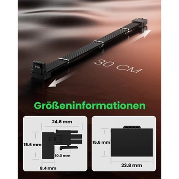Uhlový kábel Fasgear 90 ° 12VHPWR 30cm, 600W