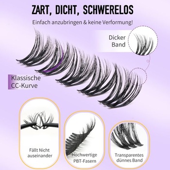Wimpern Extensions riasy, objem 10-18 mm, mix