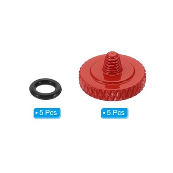 PATIKIL Tlačítko spouště fotoaparátu, balení 5 kusů, 11,5 mm, červené, závit M3x0,5