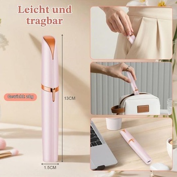 Zastřihovač obočí pro ženy s LED světlem, růžový