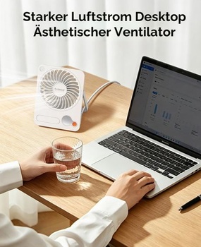 Stolný ventilátor ORICO DoFan USB s 3200 ot./min, batériou 3600 mAh a LED nočným svetlom, flexibilný