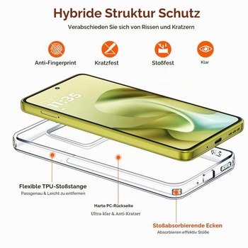 Průhledný kryt ivoler nežloutne pro Motorola Moto G86 5G / G86 Power 5G, [Vojenská ochrana] Odolný
