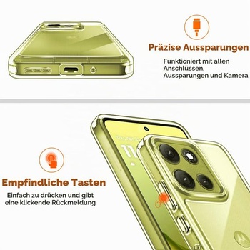 Průhledný kryt ivoler nežloutne pro Motorola Moto G86 5G / G86 Power 5G, [Vojenská ochrana] Odolný