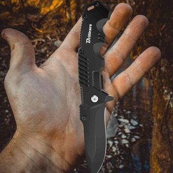 Vreckový nôž Brilliare, skladací nôž, čepeľ 67 mm, malý nôž na prežitie s vreckovou sponou, poistkou