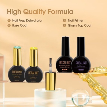 ROSALIND Podkladový lak Vrchný lak Primer na nechty Sada 4 kusov 10ml Podkladový lak + Vrchný lak +