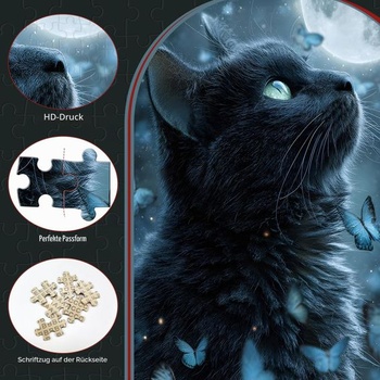 300dielne puzzle pre dospelých, Black Cat Puzzles, 38x26 cm, Black Cat Fantasy Night, 300 KS - 15 