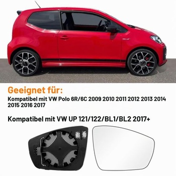 1 ks kompatibilný s VW UP 121/122/BL1/BL2 sklo zrkadla 2017+ UP 2017+ pravé