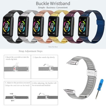 Náramok SenMore kompatibilný s Honor Band 6/Band 5 z nerezovej ocele, vodotesný, módny náhradný