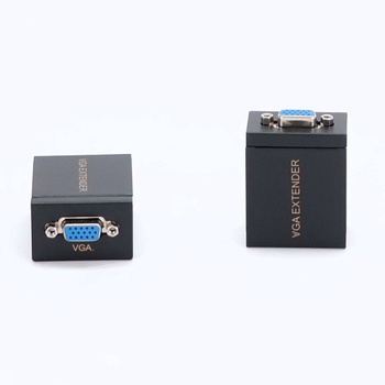 RIIEYOCA 2-Pack VGA prodlužovací adaptér, VGA na RJ45 přes ethernetový kabel Cat5e/Cat6 Převod