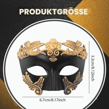 Maškarná maska ​​MplehDa pre mužov, benátska maska, maškarná maska ​​na tvár, retro maškarná