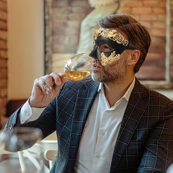Maškarná maska ​​MplehDa pre mužov, benátska maska, maškarná maska ​​na tvár, retro maškarná