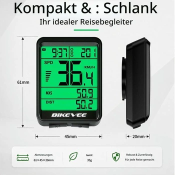 Bezdrôtový cyklocomputer Bikevee