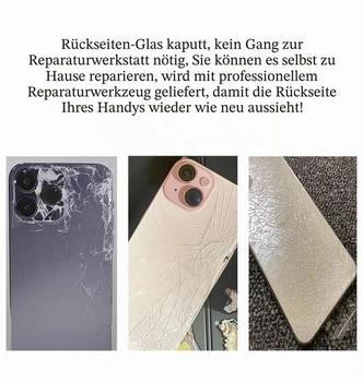 Výměna zadního skla LiXiongBao pro iPhone 15 Pro s nástroji pro opravu, bílá