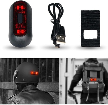 Zadné svetlo na helmu Riloer červené, USB