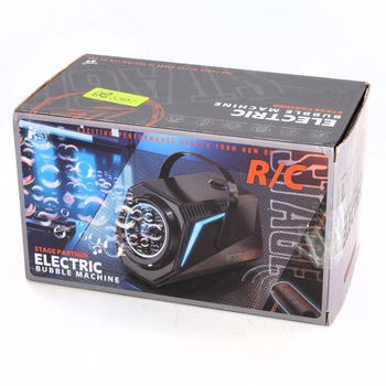 AURIVEE Výrobník bublín s diaľkovým ovládaním a RGB svetlom, batéria 1800 mAh typu C, automatický
