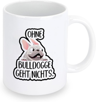 Keramický hrnček Hroanc buldog, biely