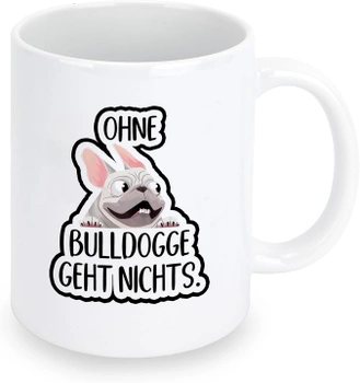 Keramický hrnek Hroanc buldog, bílý