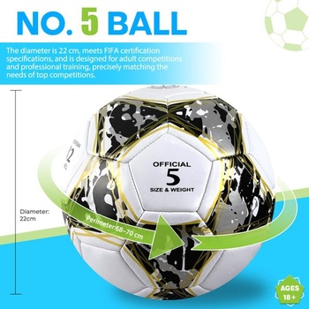 Detská futbalová lopta, veľkosť 4/5, s pumpičkou na loptu a taškou na loptu, prémiová PVC kožená lopta,