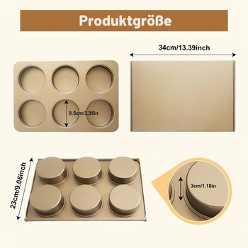 Forma na muffiny s pokrievkou, veľký nepriľnavý plech na muffiny s objemom 6 šálok, jumbo forma na