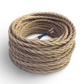 Amarcords - Textilní kabel pro lampy, jutový, opletený, 3…