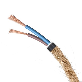 Amarcords - Textilní kabel pro lampy, jutový, opletený, 3 metry, se 2 vodiči 2x0,75 - Textilní