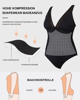 RXRXCOCO Dámské sexy síťované plavky s výstřihem do V, tvarující prádlo na bříško, s odhalenými