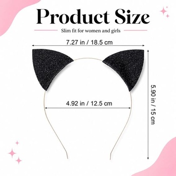 Sada 2 kovových čelenek Healvian s kočičími ušima, pro ženy a dívky