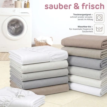 Babybay Jersey napínací prostěradlo Deluxe, vhodné pro model Boxspring XXL, bílé, 105 x 57,5 cm