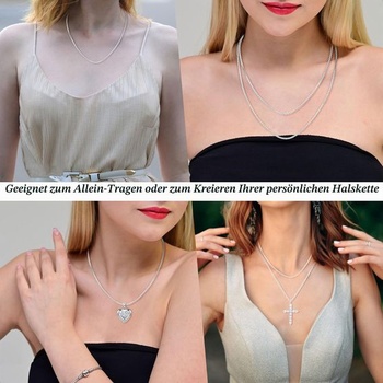 Stříbrný řetízek S925 pro ženy a dívky, bez přívěsku, řetízková krabička/O-řetízek/kubánský