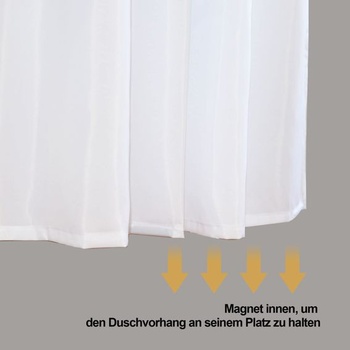 YISURE sprchový záves biely s vaňou 180x240, proti plesniam, do kúpeľne biely, V 240 x Š 180 cm (1