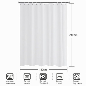 YISURE sprchový záves biely s vaňou 180x240, proti plesniam, do kúpeľne biely, V 240 x Š 180 cm (1