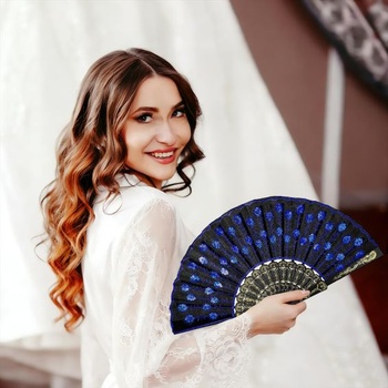 Ručné vejáre 2 ks Vintage krajkové vejáre Vintage skladacie ručné vejáre Ručné vejáre s kvetinovou